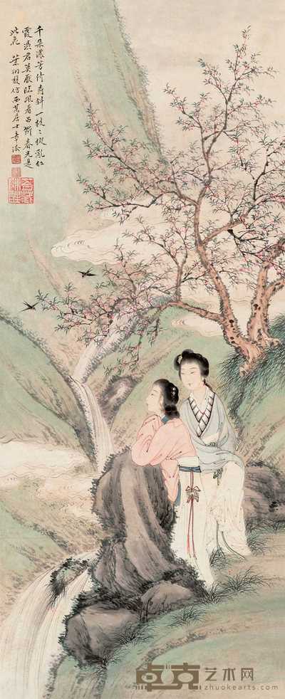叶翔馥 千朵浓芳 立轴 80.5×32.5cm
